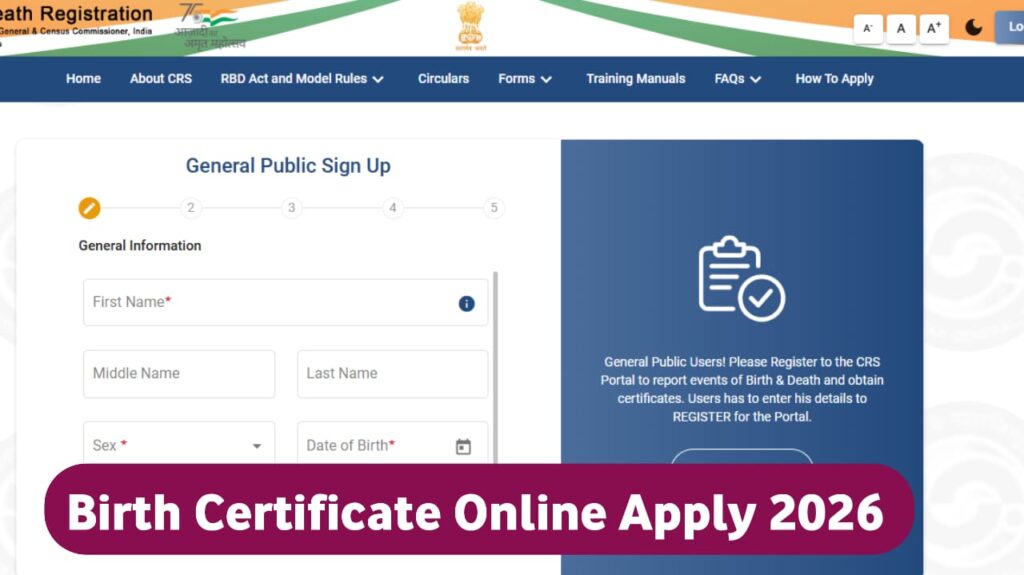 Birth Certificate Online Apply 2026