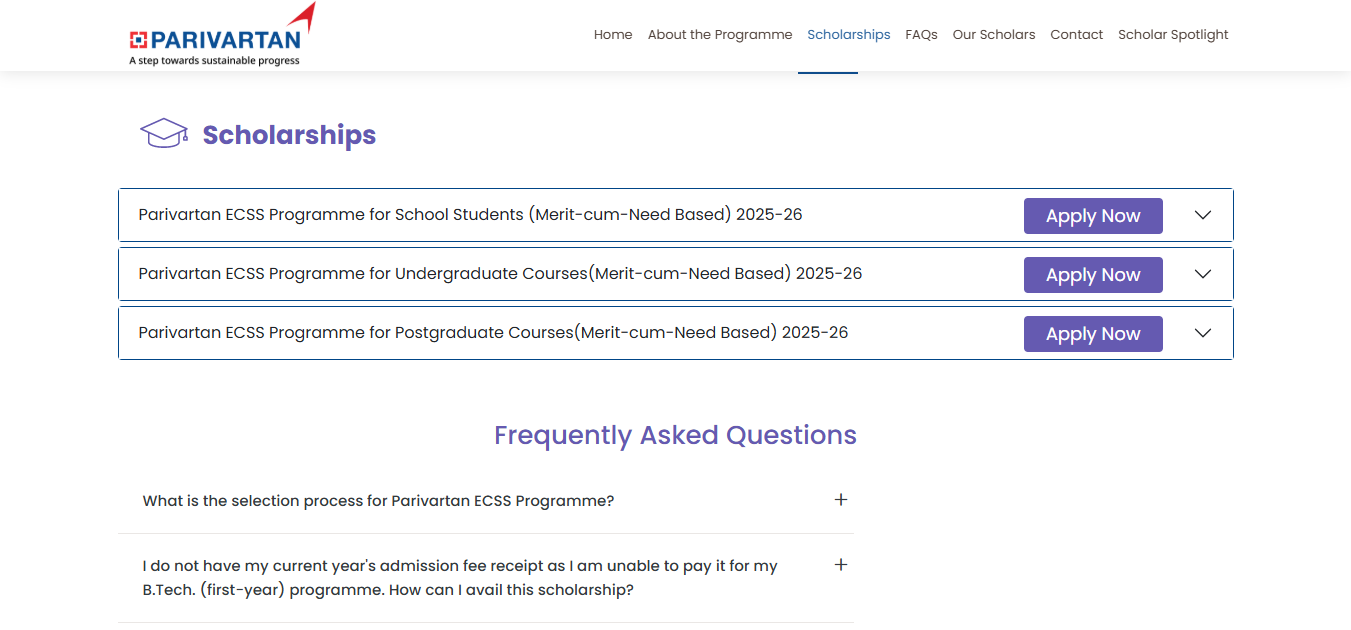 HDFC Bank Parivartan ECS Scholarship 2026