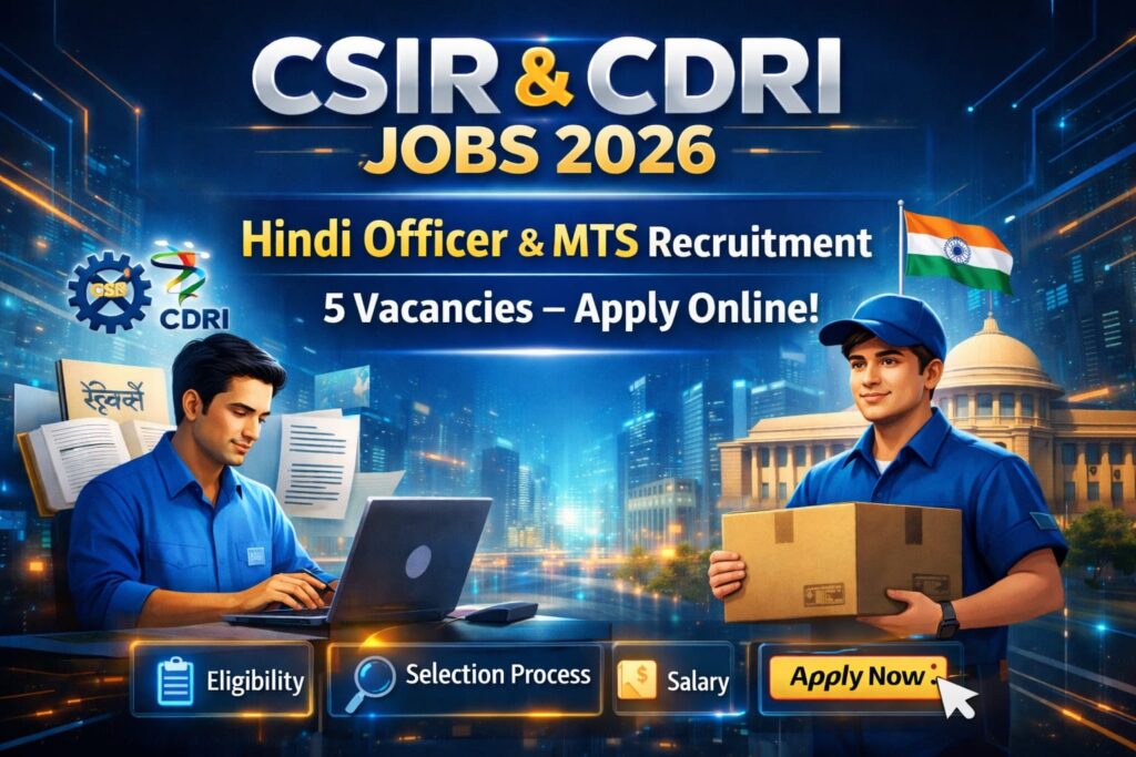 CSIR CDRI Hindi Officer And MTS 2026
