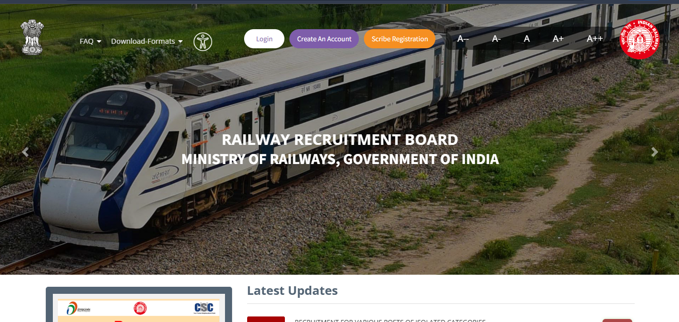 RRB Isolated Categories Bharti 2026